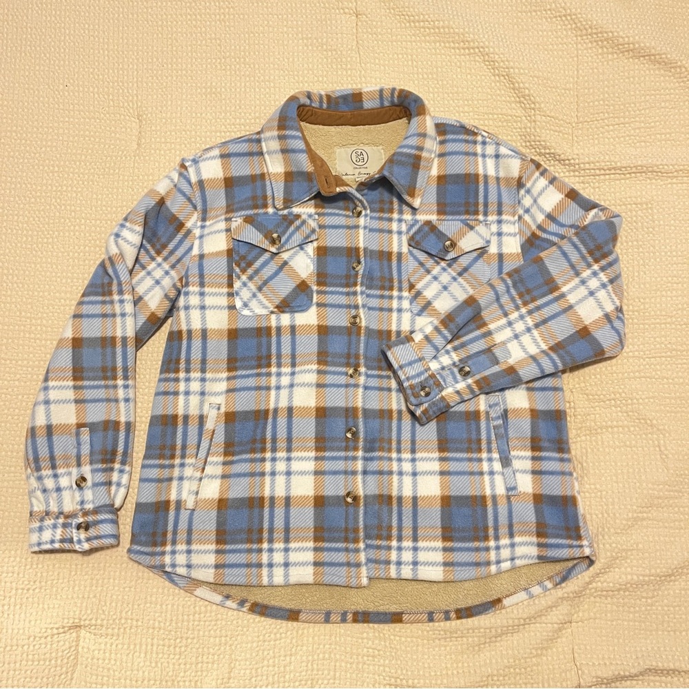 Sage Women’s lined fleece button-up Size Large